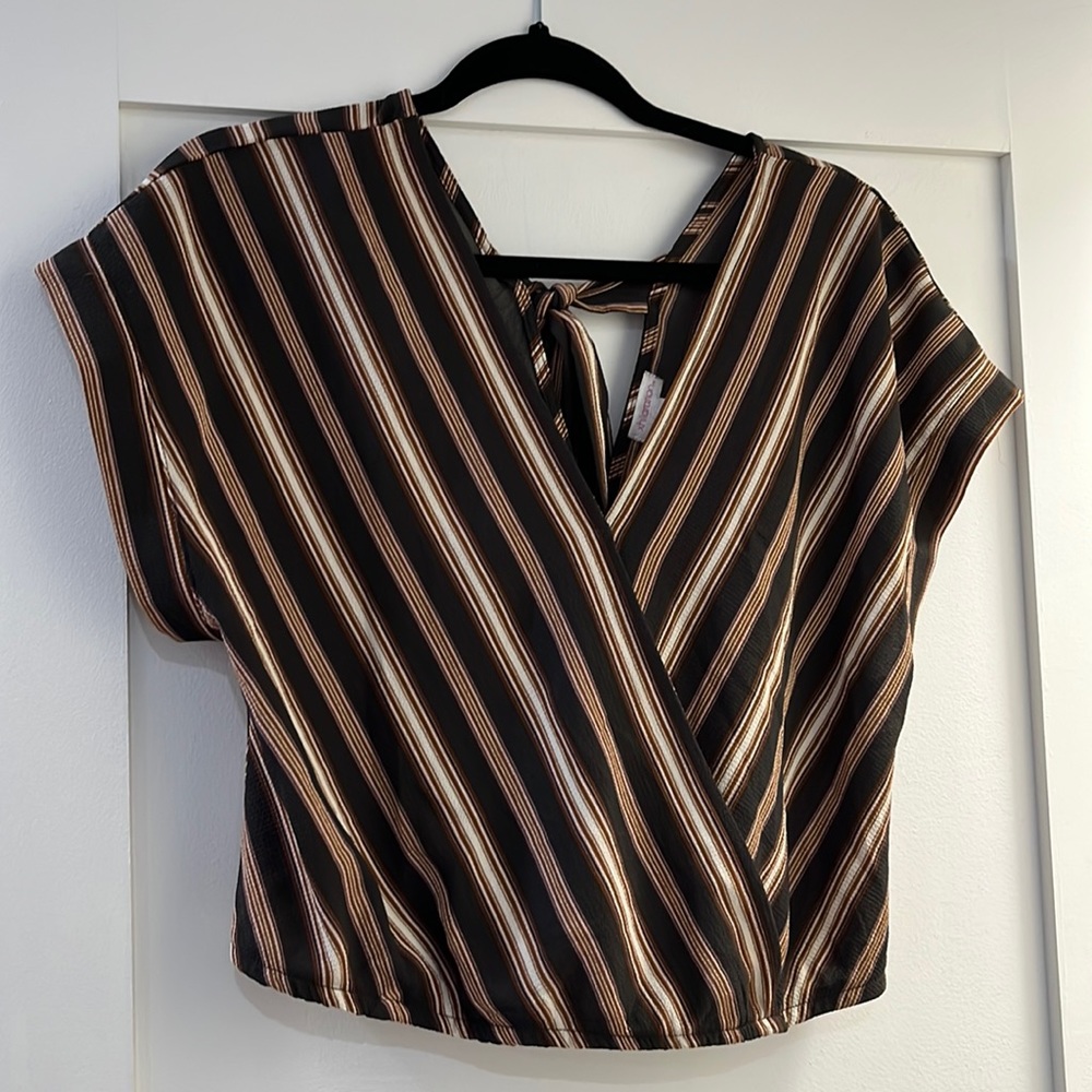 Brown Wrap Crop Top